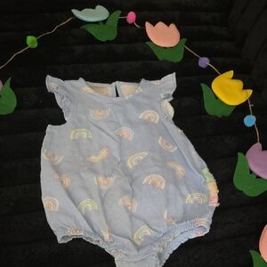 Adorable Blue Rainbow Baby Romper